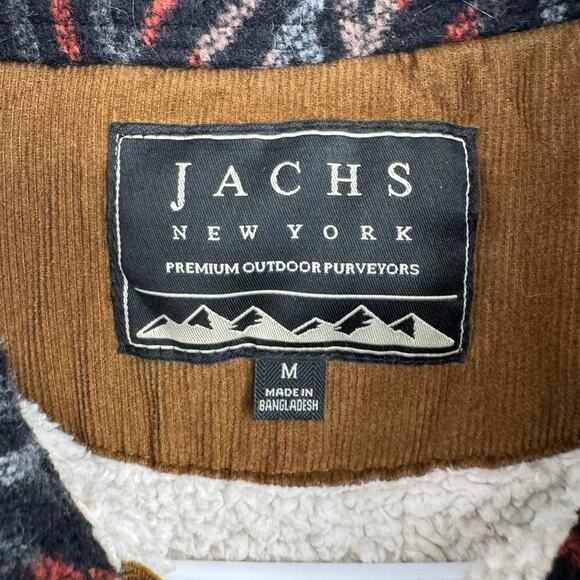 Jachs New York Southwest Aztec Sherpa Lined Shacket Jacket Mens M Black Blue - Picture 8 of 14